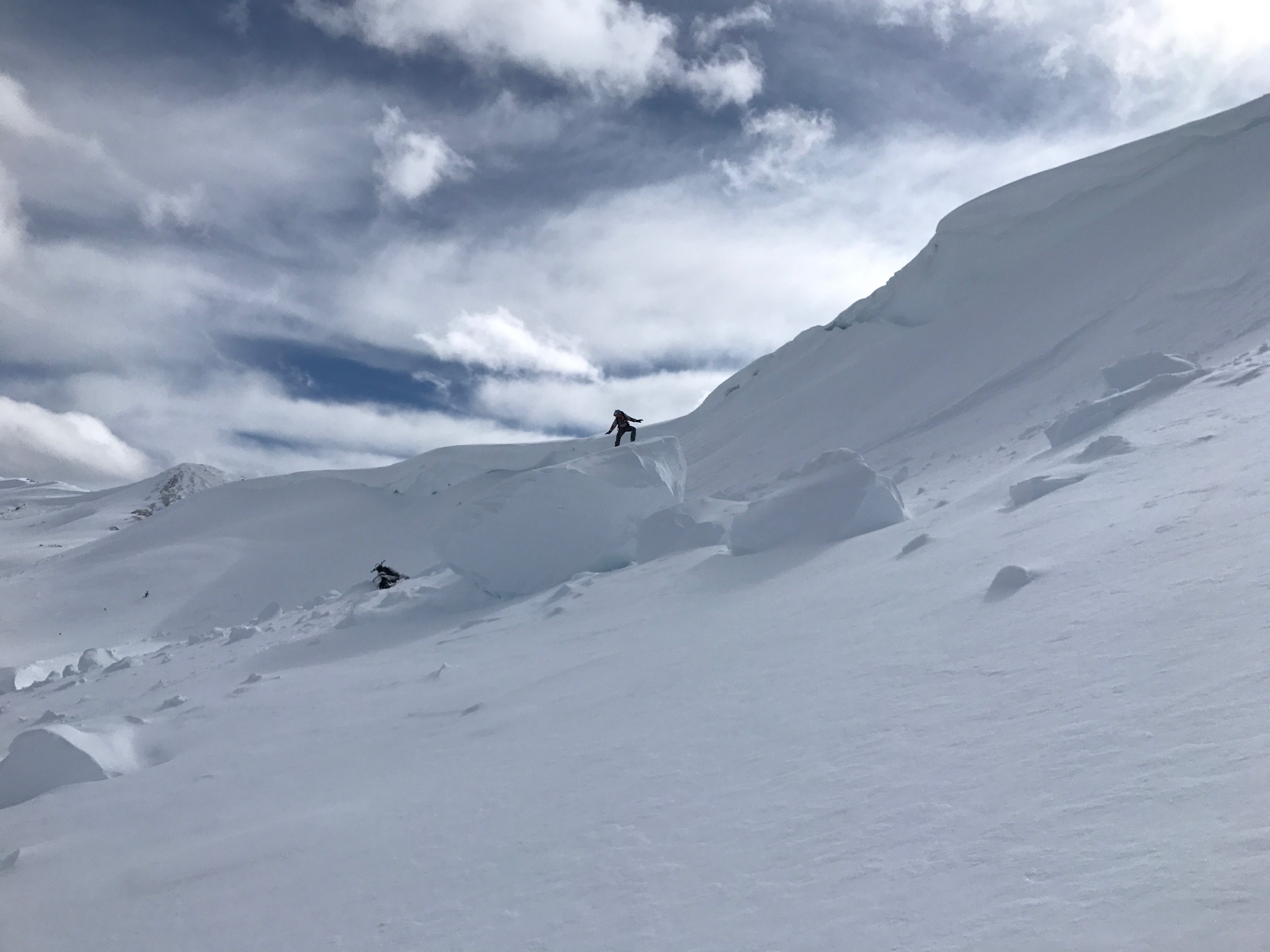 Surfing a large cornice