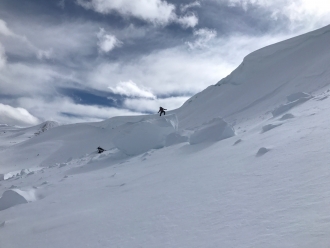 Surfing a large cornice