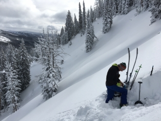 Digging a snowpit in the S. Madison Range