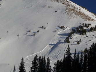 Snowmobile triggered slide Henderson Mtn