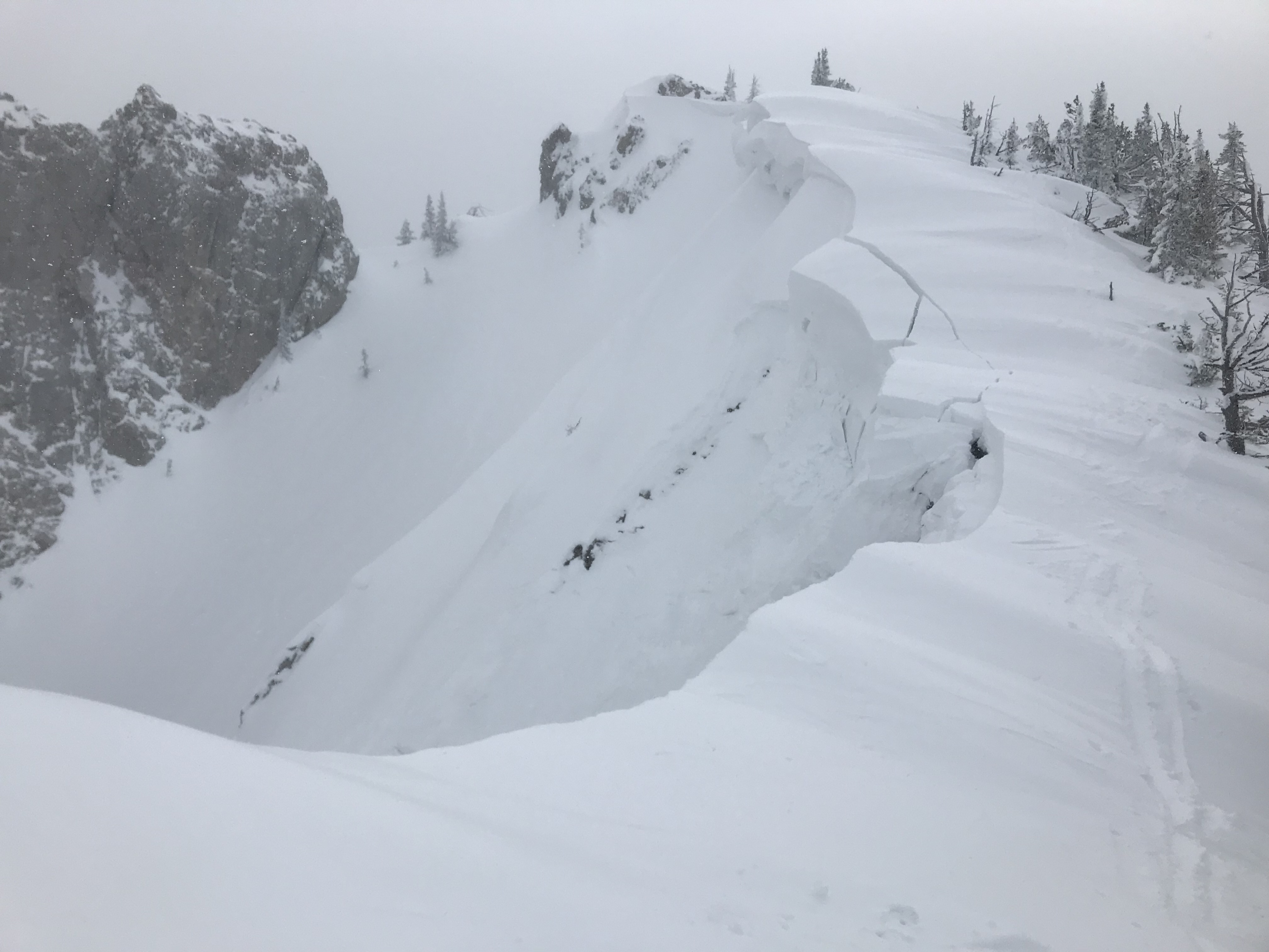 Cornice Triggered In Hourglass Chute Gallatin National Forest