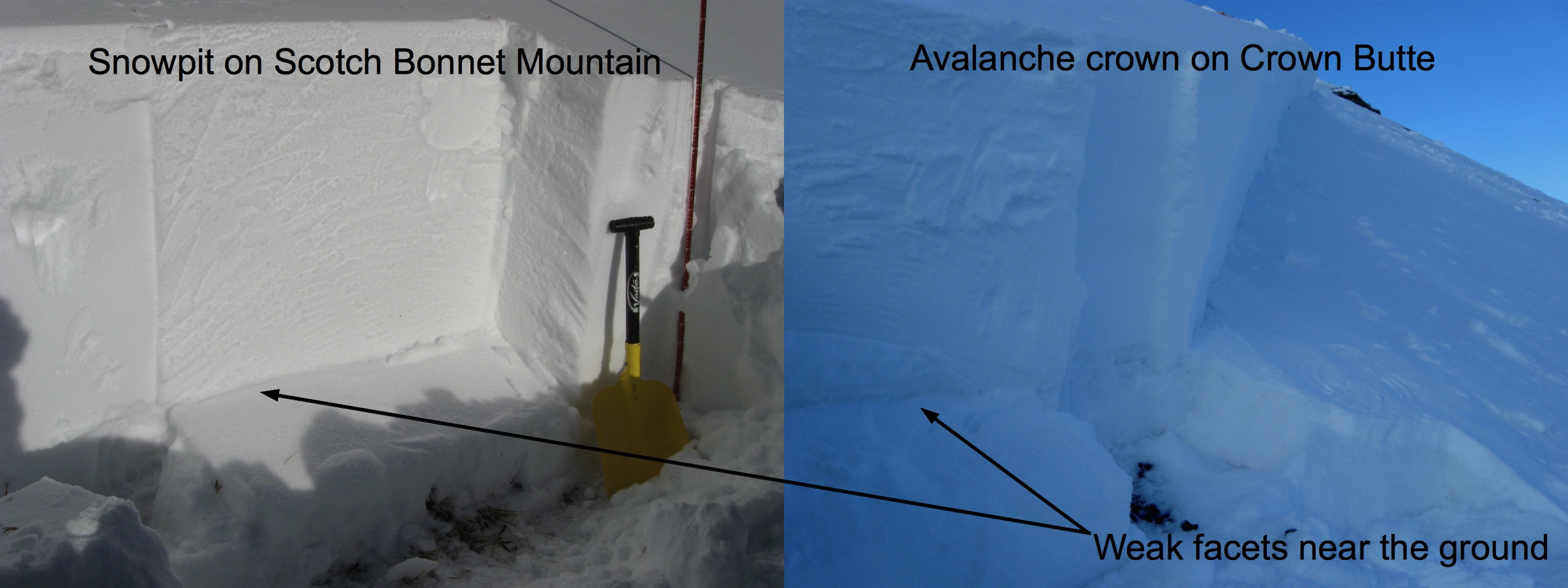 Avalanche crown and similar snowpack Avalanche crown and similar snowpack