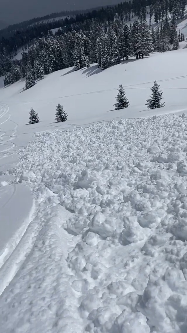 Natural and skier triggered loose snow slides at Bridger | Gallatin ...