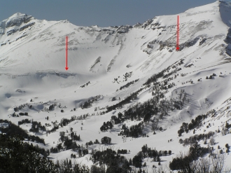 Two Avalanches on Cedar Mountain