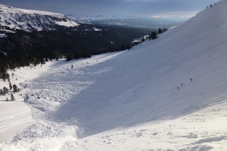 Cooke Avalanche: looking down slope