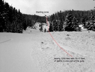 Hebgen avalanche run out zone