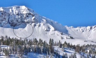 Cornice Triggered Avalanche in Hyalite