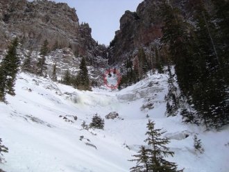 Silken Falls--Looking up drainage