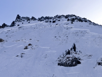 Crown Face of avalanche on Crown Butte